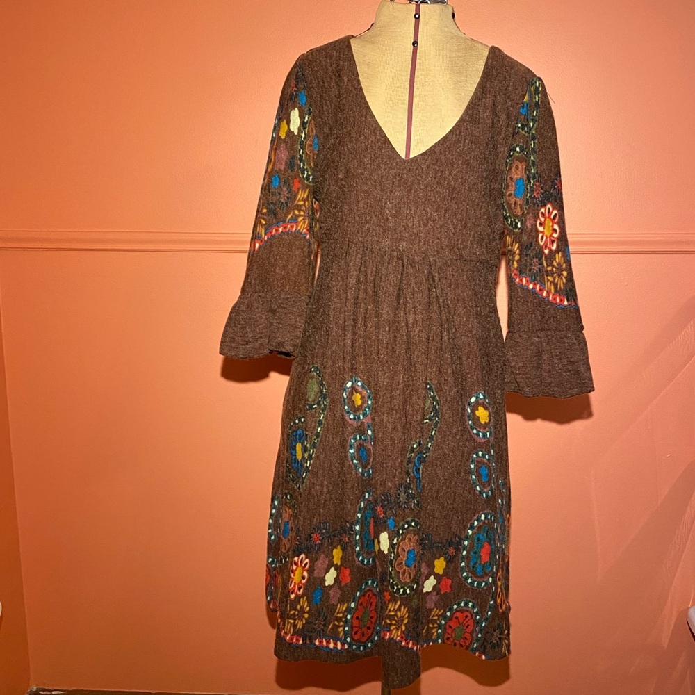 Boho floral sweater dress NWOT great for pics!